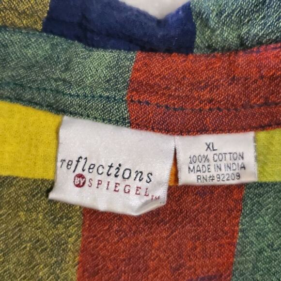 Reflections by Spiegel Colorful Plaid Long-Sleeved Button-Up Shirt, Size X-Large - Picture 2 of 6